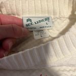 Vintage white cream textured 100% cotton Maui stitched crewneck sweatshirt! Size L Photo 7