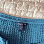 Aeropostale Blue Waffle Knit Notch Neck Long Sleeve Top Size Small Photo 2