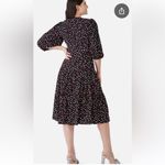 Kate Spade L Drop Waist Wrap Black and Pink Polka Dot Dress Photo 14