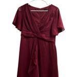 Ever Pretty  Metallic Fabric V-Neck A-Line Wedding Guest Dress Ruffled Hem Large Photo 3