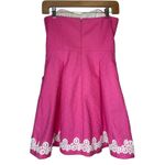Lilly Pulitzer Blossom Jacquard Strapless Dress Hotty Pink A-line Size 2 Photo 4