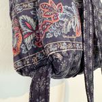 Vera Bradley  100% Cotton Drawstring Backpack Purse Bag Pocket Travel Blue Red Photo 8