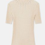 Lafayette 148 Gingham Responsible Matte Crepe Short Sleeve Sweater Stretch XS White Photo 0