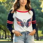 NWT NHL Washington Capitals Women's Large Raglan Long Sleeve T Photo 0