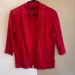 Rafaella  Red Cardigan with Stud Accents Photo 0