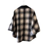 Revolve Blank NYC  Poncho Cape Jacket Checked Out Plaid OS 1/4 Zip Vegan Leather Photo 4