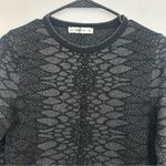 ZARA NWT  Black & Silver Snakeskin/Animal Print Long Sleeve Knitwear Top Size Med Photo 2