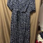 Ulla Johnson  Kemala Midi Dress Abstract Printed Blue Black Puff Sleeve 4 Dress Photo 0