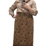 Briggs New York Vintage 80s Briggs Plus Size Brown Tan Maxi Skirt Size 14/16 Photo 7