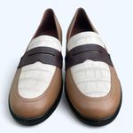 Ecco  Dress Classic 15 Brown Cream Crocodile Slip on Penny Loafer Women's 40 NEW Photo 6