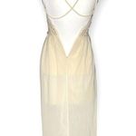 Altar'd State  Floral Sleeveless Natural Lace Maxi Open Back Dress XS Side Split Photo 12