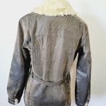 Big Chill distressed poly belted fur collar coat size medium Photo 5