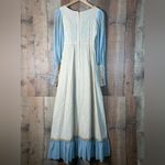 Gunne Sax by Jessica 70s Prairie Maxi Dress Blue Ivory Victorian Vintage 7 Photo 9
