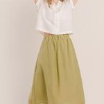 Tradlands Meadow Linen Midi Skirt in Olive XXS Green Photo 9