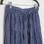 Old Navy Chambray Denim Blue Tiered Skirt Size Small Chambray Skirt Photo 2