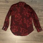 A New Day Women’s  Maroon & Red Blouse w/ Floral Leaf Design, Size Small Photo 6