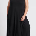 Universal Standard  Athena Black Jersey Maxi Dress XS‎ 10/12 Pockets Photo 0
