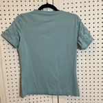 Escada Exclusively for Neiman Marcus Tee Top Ruched Sleeve Blue Size M Photo 3