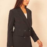 Reformation ππ Jenner Double Breasted Blazer ~ Black Medium Photo 4
