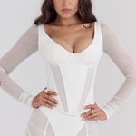 House Of CB  Araminta White Long Sleeve Mesh Corset Photo 0