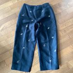 American Vintage Vintage silk crop pants with embroidered safari animals size 14 Photo 1