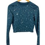Nike  Pro Warm Starry Night Cropped Long Sleeve Top Metallic Stars Training Small Photo 1