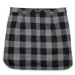Madewell  Grey and Black Plaid Skater Mini Skirt Wool Blend Back Zipper Size 8 EUC  Photo 2