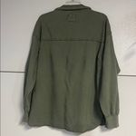 Aerie  TAKE IT EASY POPOVER POLO LONG SLEEVE SWEATSHIRT GREEN XS OVERSIZED Photo 5