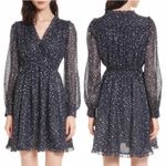 Kate Spade  Dress Night Sky Dot Mini Rich Navy Silver Star Sheer Layered Size 2 Photo 3