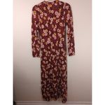 The Kooples RTR XL Red Black Yellow Floral Print Sweater Mock Maxi Long Dress Photo 6