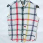 Rough Rider  M Western Cowgirl Cotton Primary Colored Plaid Sleeveless Top Photo 0