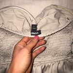 EXPRESS Satin Twist Front Peplum Tube Top Photo 5