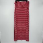 Calvin Klein CORAL & TAN MAXI STRIPED CHIC SKIRT LARGE Photo 1
