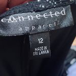 Vintage Y2k Maxi Overlay Glitter Floral Dress Split Front Gown Black Silver Size M Photo 9