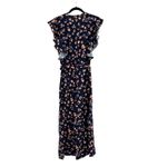 Hutch  Leopard‎ Print Jumpsuit Wide Leg Ruffle Navy Blue Size Medium Photo 4