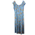 Torrid  Blue Citrus Puff Sleeve Dress Slit Maxi Size 2X Photo 7