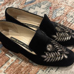 Anne Klein Black Loafers with Silver Embroidery 6.5 size Photo 0