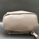 VALENTINA Genuine Italian Pebbled Leather Taupe Sling Backpack Shoulder Bag Gray Photo 9