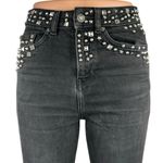 The Kooples Women's Black Studded High Rise Edgy Skinny Denim Jeans Size 25 Photo 4