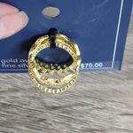 Belk NWT Gold Over Fine Silver Plated Crystal Halo and Band 3 Piece Ring Set Photo 2