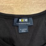 Maeve  x Anthropologie Faux Leather Trimmed Ribbed Crew Neck Top Size XL Photo 2