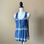Mudd  | Blue Plaid Button Down Tank Top Sz S Photo 2