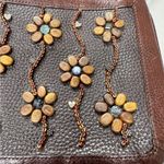 Brighton Vintage Brown Leather Wood Beaded Crossbody Handbag Purse Boho Bag Photo 1