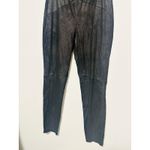 Free People  Black Faux Suede Fitted High Waisted Straight Legging size Small Photo 8