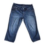 Silver Jeans Co Womens Suki Flap Capris Dark Wash Embroidered Sequin Curvy Photo 1