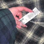 DONDUP Italian designer flannel button up logo black tan $200 grunge fall casual Size L Photo 6