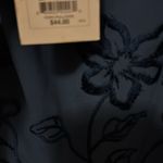 Candie's  Women's Blue Embroidered Floral Blouse Ruffle Sleeve NWT Size XS Photo 2