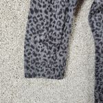 Calvin Klein  Womens Leopard Sweater M Gray Black Knit Scoop Neck Pullover Cozy Photo 3