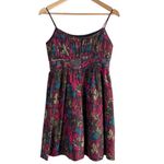 Halogen  Silk Blend Babydoll Dress with Pockets in Colorful‎ Abstract Print, Sz 2 Photo 7