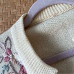 Vintage 80’s embroidered sleeveless cardigan vest cottagecore dainty‎ floral Size M Photo 4